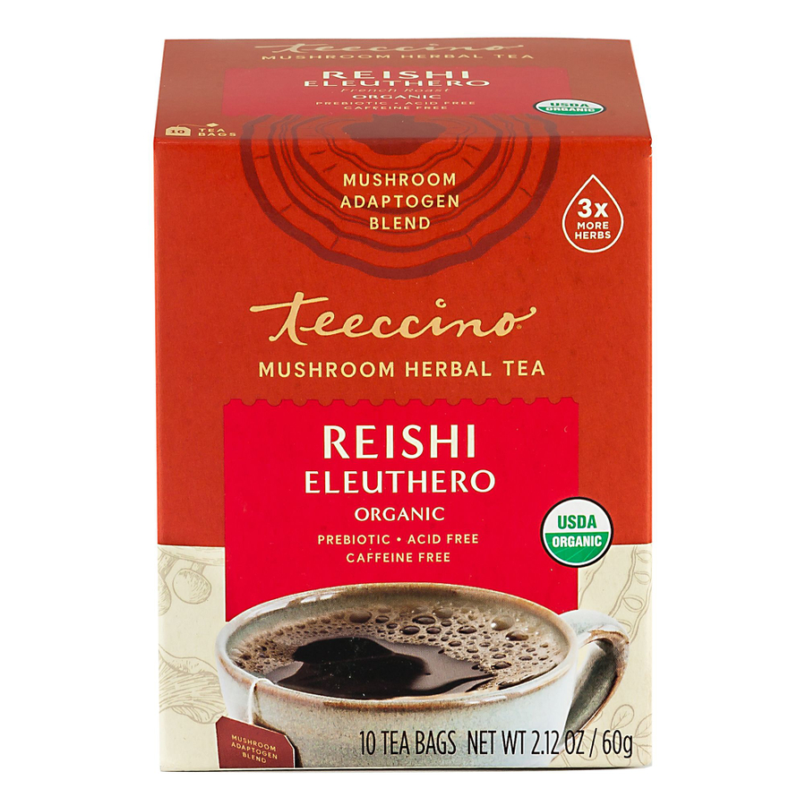 Mushroom Adaptogen Reishi Eleuthero Tea by Teeccino