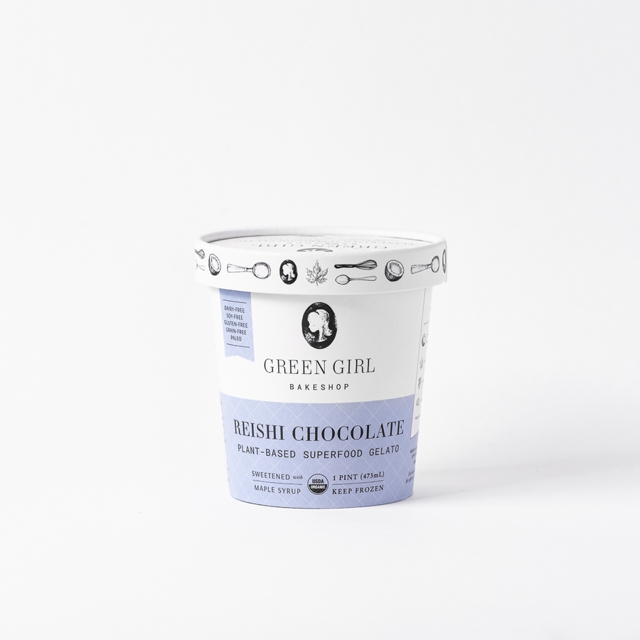 Reishi Chocolate Gelato Pint  by Green Girl Bakeshop 