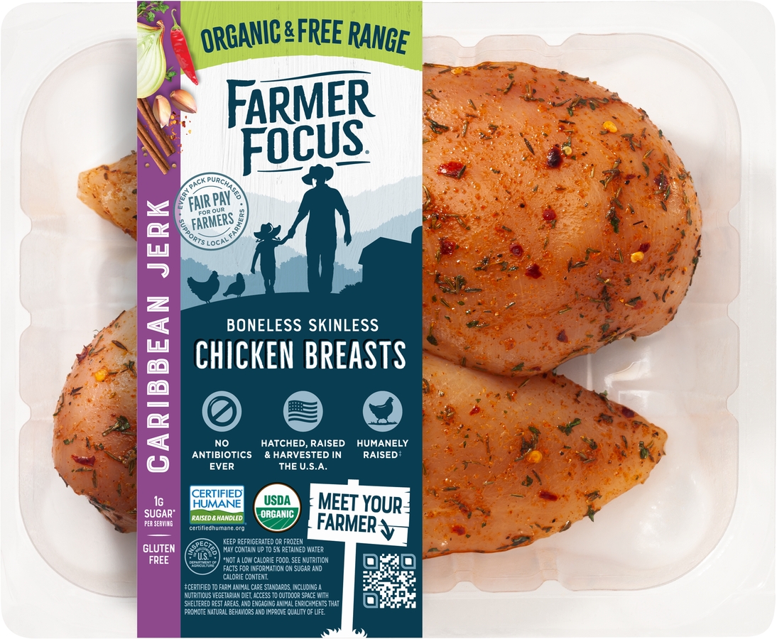 Caribbean Jerk Boneless Skinless Chicken Breasts by Farmer Focus